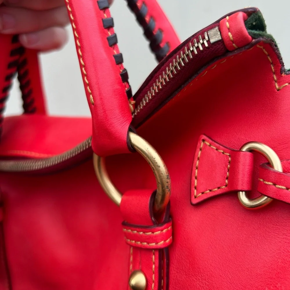 RARE! Dooney & Bourke Florentine Small Satchel in the color STRAWBERRY! - Picture 6 of 9